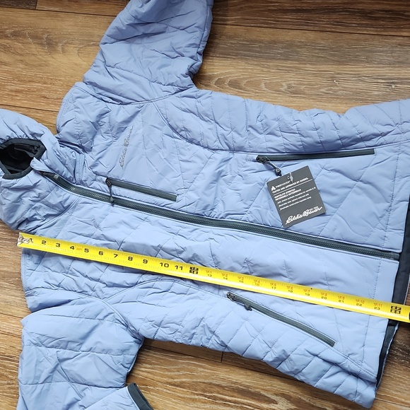 NWT Eddie Bauer Ignitelite Reversible Hooded Jacket Dusty Blue Gray First Ascent - Picture 15 of 15